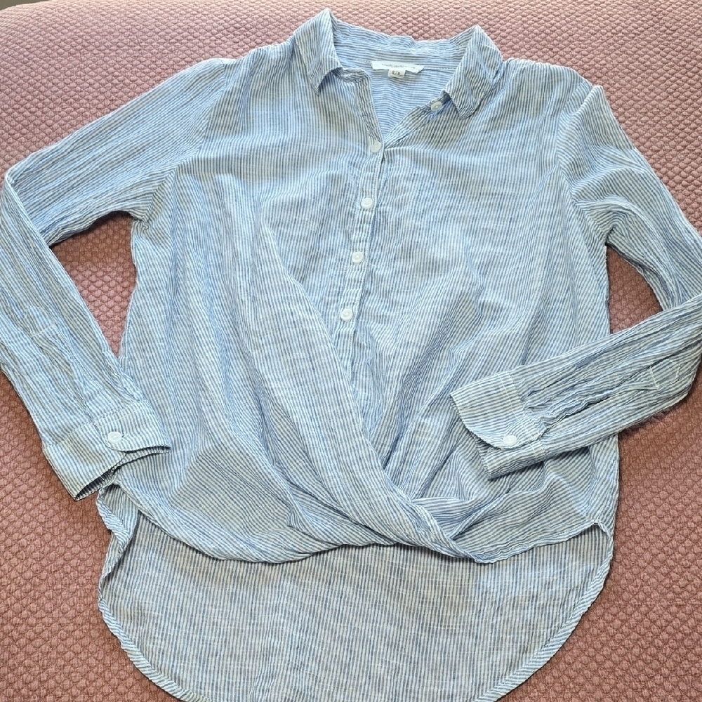 BeachLunchLounge Blue Striped Button-Up Shirt